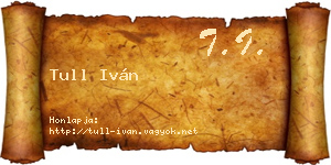Tull Iván névjegykártya